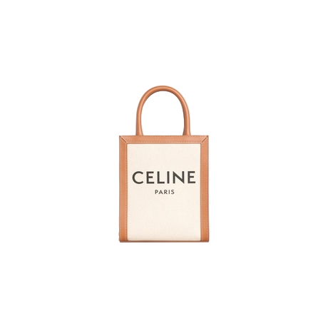 ミニ バーティカル カバ CELINE / CELINEプリント入りキャンバス & カーフスキン